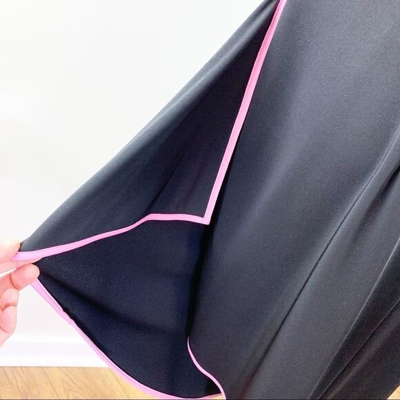 Betsey and Adam Vintage Black Spaghetti Strap Cocktail Dress w/Pink Piping  16W - Picture 8 of 12